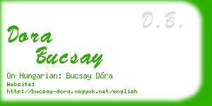 dora bucsay business card